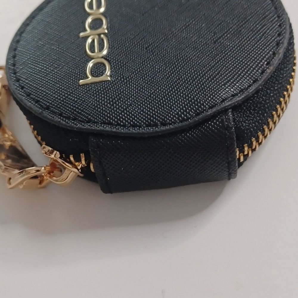 Bebe Black Mini Coin Bag with Gold Chain - Picture 2 of 9